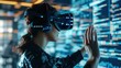 Programmers using virtual reality (VR) or augmented reality (AR) tools, exploring innovative ways to interact with code.