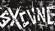 Punk vector text white typography specimen seamless 