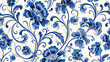 Seamless delftware pattern - traditional dutch