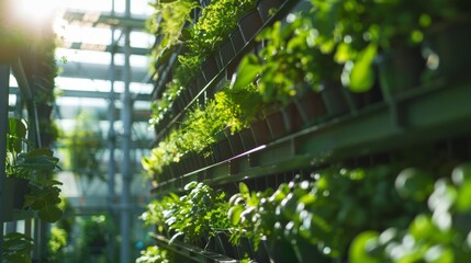 Wall Mural - Vertical farming and urban agriculture initiatives