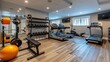 A renovated home gym with state-of-the-art exercise equipment and motivational decor