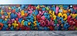 cute abstract doodle graffiti wall colorful artful design background, generative Ai	