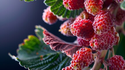 Wall Mural - Close-up view of succulent mulberries captured in the studio