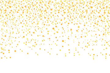 Wall Mural - falling golden sparkling glitter dots and stars. luxury gold dust particles confetti isolated on whi