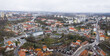 Olsztyn from a bird's eye view in the morning. City in Poland. Old Town on the cloudy day. High quality photo