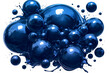 青い光沢を放つ抽象的な液体のバブル