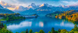 Majestic Lake Landscape with Mountain Reflection, Natures Beauty in Summer, Tranquil Scenery