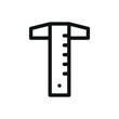 T-square ruler isolated icon, architecture ruler vector symbol with editable stroke