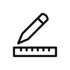 Poster - Pencil and ruler isolated icon, drafting vector symbol with editable stroke