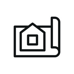 Civil engineering isolated icon, architectural project vector symbol with editable stroke