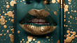 brightly sexy painted lips. charming view. Illustration for poster design,