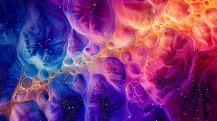 Wall Mural - Fractal Design in Abstract Background, Colorful Fantasy Pattern, Digital Art Concept