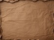 Brown dark wrinkled paper background with frame blank empty with copy space for product design or text copyspace mock-up template for website banner