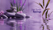 A tranquil lavender background with 
