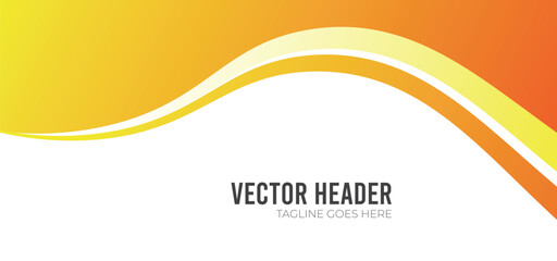 Wall Mural - Wavy Orange Banner Background. Graphic Design Banner Pattern Background Template with Dynamic Wave Shapes. Use for brochure, banner, cover, poster, wallpaper, design with space for text.