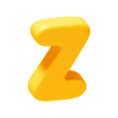 Wall Mural - letter z. Z letter sign yellow color. Realistic 3d design in cartoon style. Isolated on white background. vector illustration