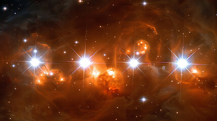 Wall Mural - A series of stars are lit up in a dark sky