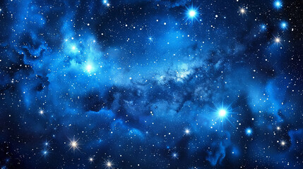 Wall Mural - The image is of a starry night sky with a blue background