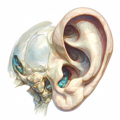  Closely Examined Human Ear with Rich Detail
