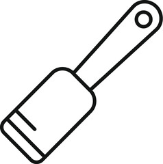 Poster - Small spatula icon outline vector. Slotted shape. Food equipment tool