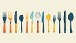 Cutlery scene in flat graphics
