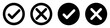 Check mark and cross icons set. Tick symbol. Vector illustration. Approved concept.