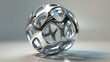 Abstract metal sphere, 3d rendering
