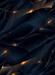 Wall Mural - Premium Luxurious Dark Blue Abstract Background Template with Opulent Triangle Pattern and Golden Illumination Lines Abstract