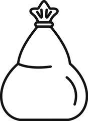 Sticker - Carry trash bag icon outline vector. Recycle clean. Packing object clean