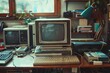 © Lucija - retro old school computer with crt monitor and keyboard vintage technology nostalgia