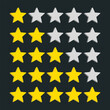 Five-star customer product rating review for apps and websites, Five stars icon Vector