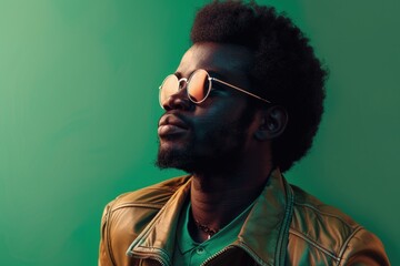 80s style black man, retro style, vintage, nostalgia concept.