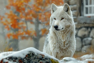 Poster - wolf in snow