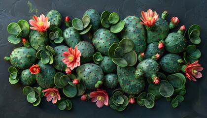 Poster - blooming cactus bush