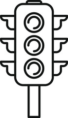 Sticker - Cross traffic lights icon outline vector. Safety road sign. Control crossroad