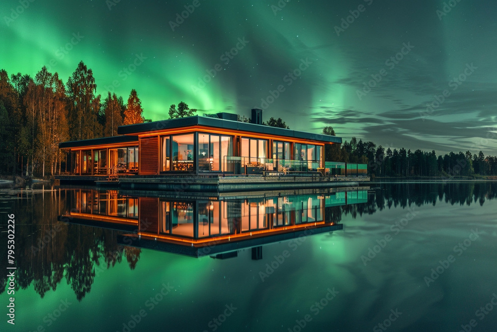 A Finnish lakeside villa featuring a mix of glass and wood, reflecting ... - Luxury Apartment Finnish Lakeside Village