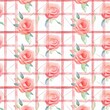 Rose tranquil seamless playful hand drawn kidult woven crosshatch checker doodle fabric pattern cute watercolor stripes background texture blank empty 