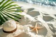 beach holiday mockup background tropical vacation concept realistic photo
