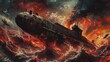BattleWorn Submarine Surviving Amidst Demonic Hordes in Heavy Metal Apocalypse