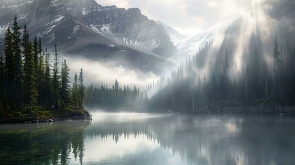 Canvas Print - Lake in the mountains