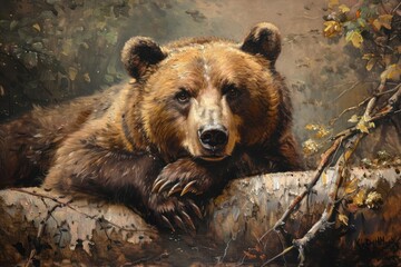 Bear wildlife painting animal.