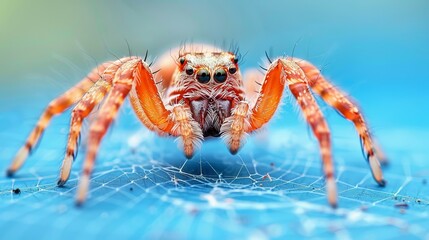 Intricate hexagonal spider web pattern with spider at the center, a captivating close up view