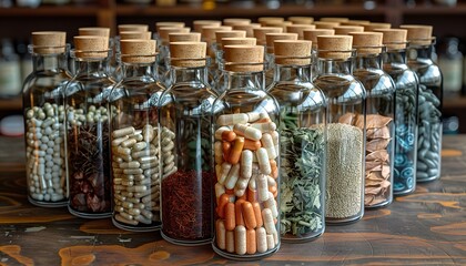 Canvas Print - Traditional Chinese Herbal Medicine Assortment 