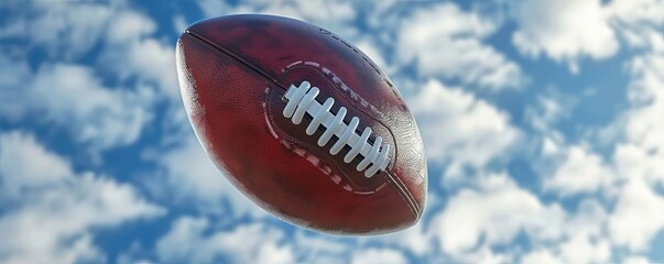 A looping video background of a football spinning slowly in mid air