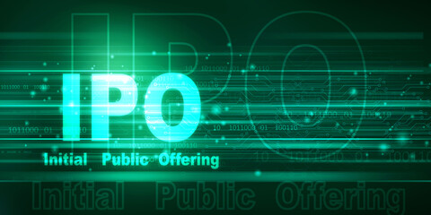 Sticker - 2d illustration initial public offering concept