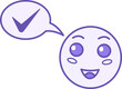 Colored Optimistic Outlook Icon. Vector Icon of Smiling Human Face. Positive Attitude. Mental Health. Wellness Concept
