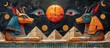 Ancient Egypt Art Concept Wall with Vivid Colors and Magical Wallpaper