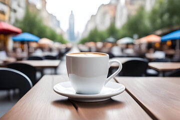 Morning coffee cup at cafe