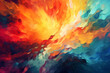 Vibrant abstract digital art with wavy pattern and fiery colors