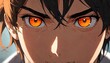© SevenThreeSky - orange eyes guy anime cartoon close-up from Generative AI